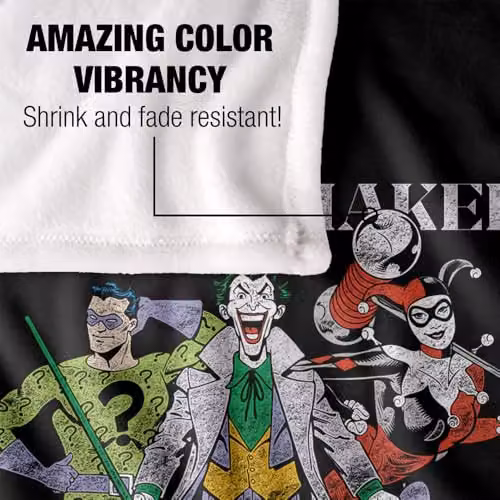 Warner Bros. Batman Original Gangsters Super Soft Fleece Throw Blanket, Multicolour, W: 91.44 cm x L: 147 cm – 3