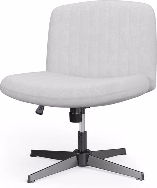 Gartistgo Ergonomic Cross-Legged Swivel Office Chair in Grey Fabric – 1