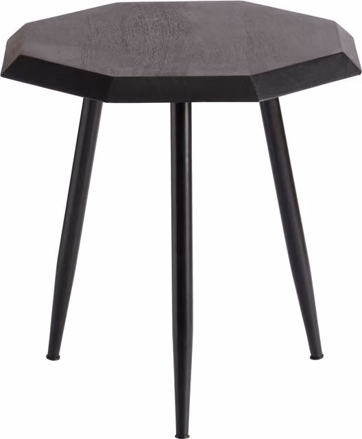 MH London Rolande Mid-Century Octagonal Wood End Table in Black