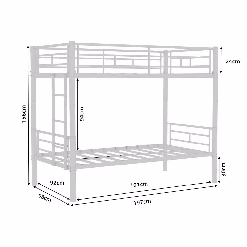 STILVORA Modern Metal Junior Bed Frame in White – 2
