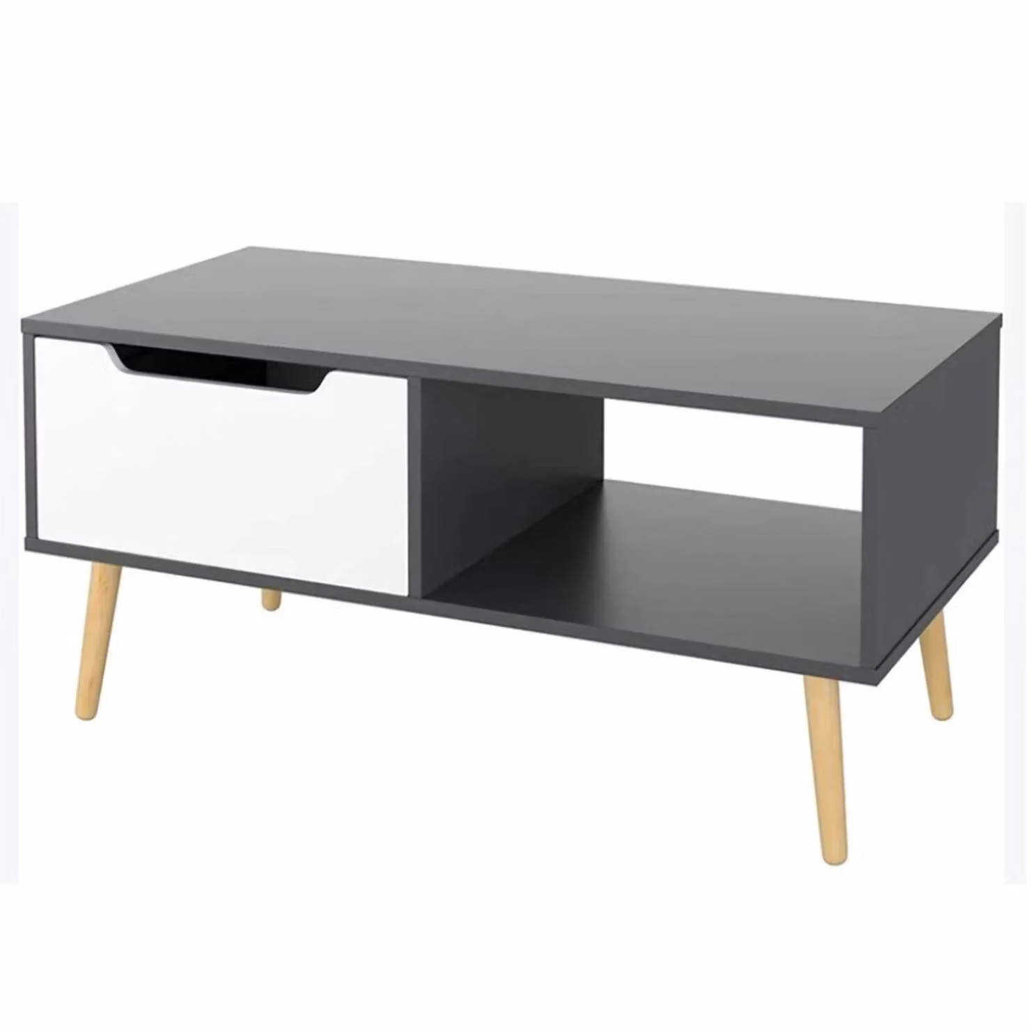 Gr8 Home Scandinavian Wooden Coffee Table with Storage in Grey – 2