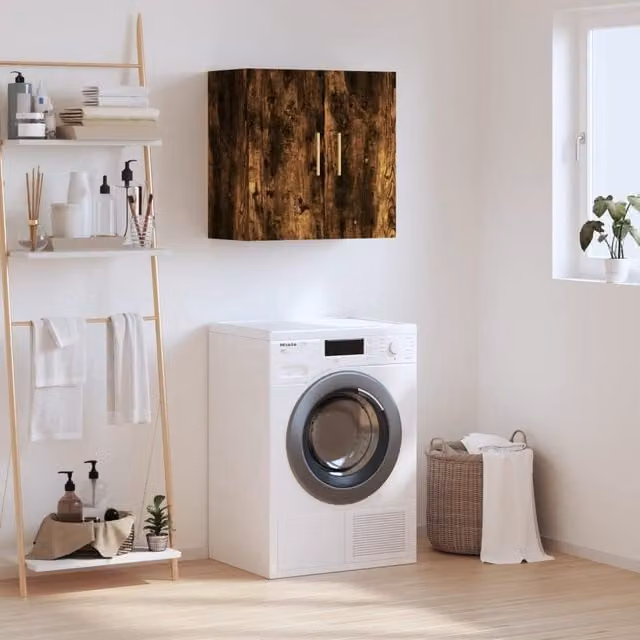 Berkfield Home Smoked Oak Wall Cabinet in Brown, W/D/H: 60 x 31 x 60 cm – 1