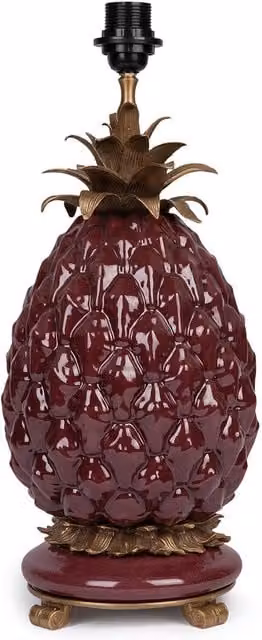 House of Hackney ANANAS Tabletop Lampstand in Carnelian Red and Gold Brass Ceramic