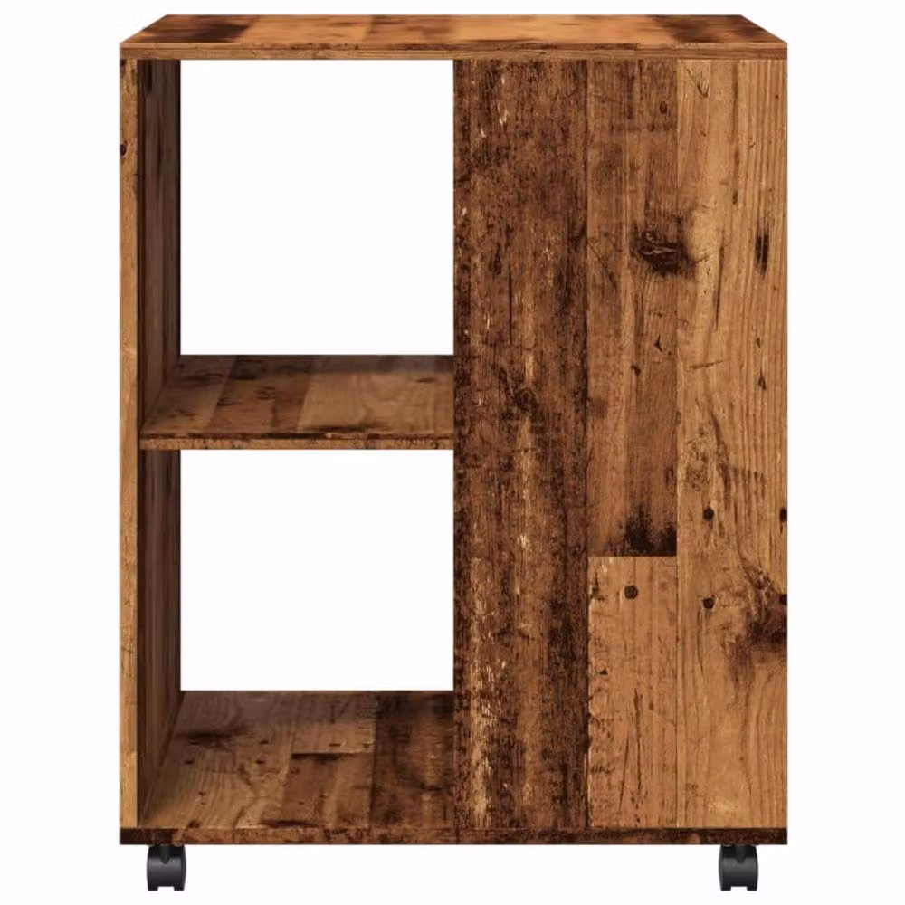 Berkfield Home Side Table with Wheels in Old Wood Brown, W/D/H: 55 x 60 x 78 cm – 4