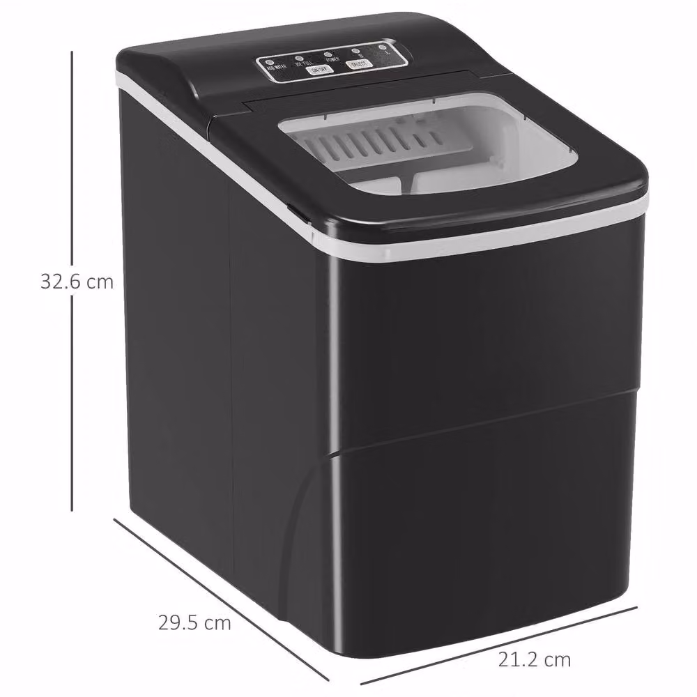 STILVORA Countertop Ice Maker with Digital Display and Self-Cleaning Function, Black, 12 kg – 4