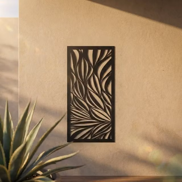 Laser Hut Snake Lace Metal Wall Art in Black