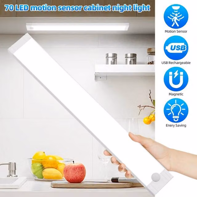 NESTLUNE White Wireless Motion Sensor Closet Light, 20 cm