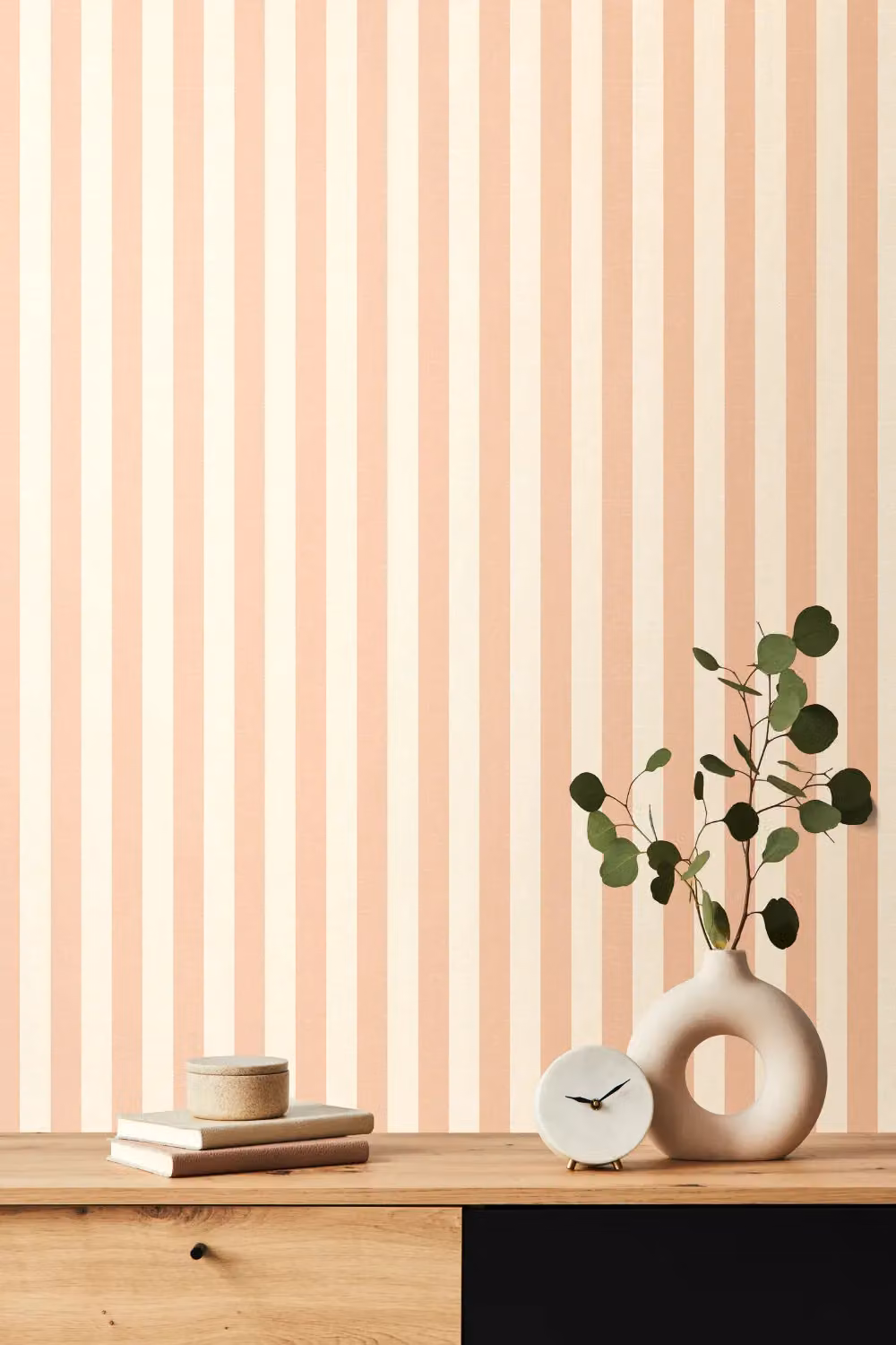 Hoopla Walls Shadow Stripe Sand Wallpaper in Peach and Pink – 2