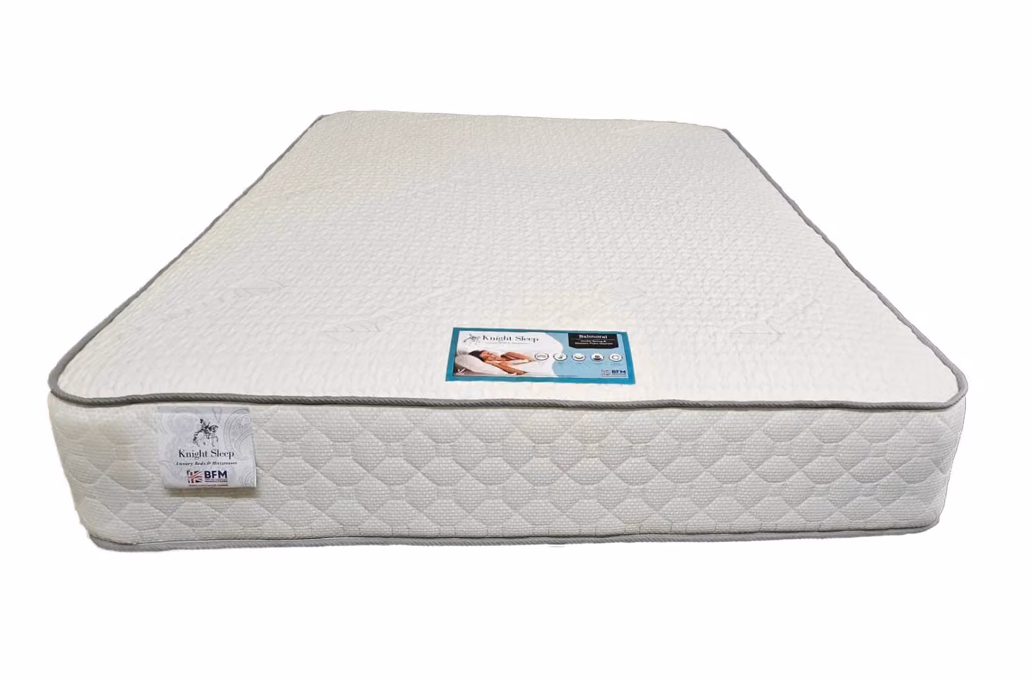 Knight Sleep Hybrid Pocket Sprung Memory Foam Mattress in White and Grey, W/D/H: 140 x 200 x 25 cm – 2