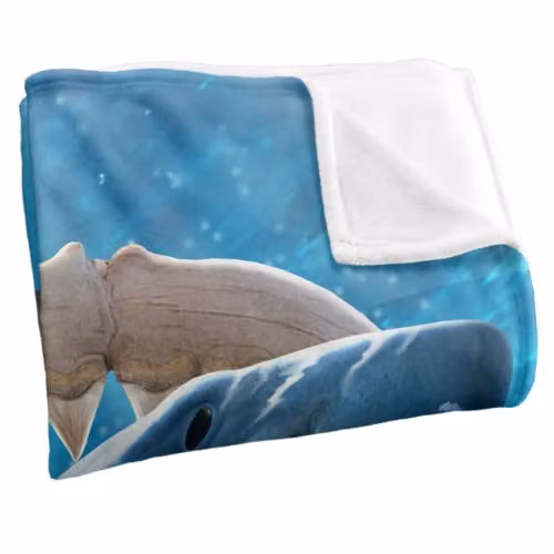 JQ Licensing Shark Hunting Silky Touch Super Soft Fleece Throw Blanket, Blue, W: 91 cm, D: 147 cm – 2