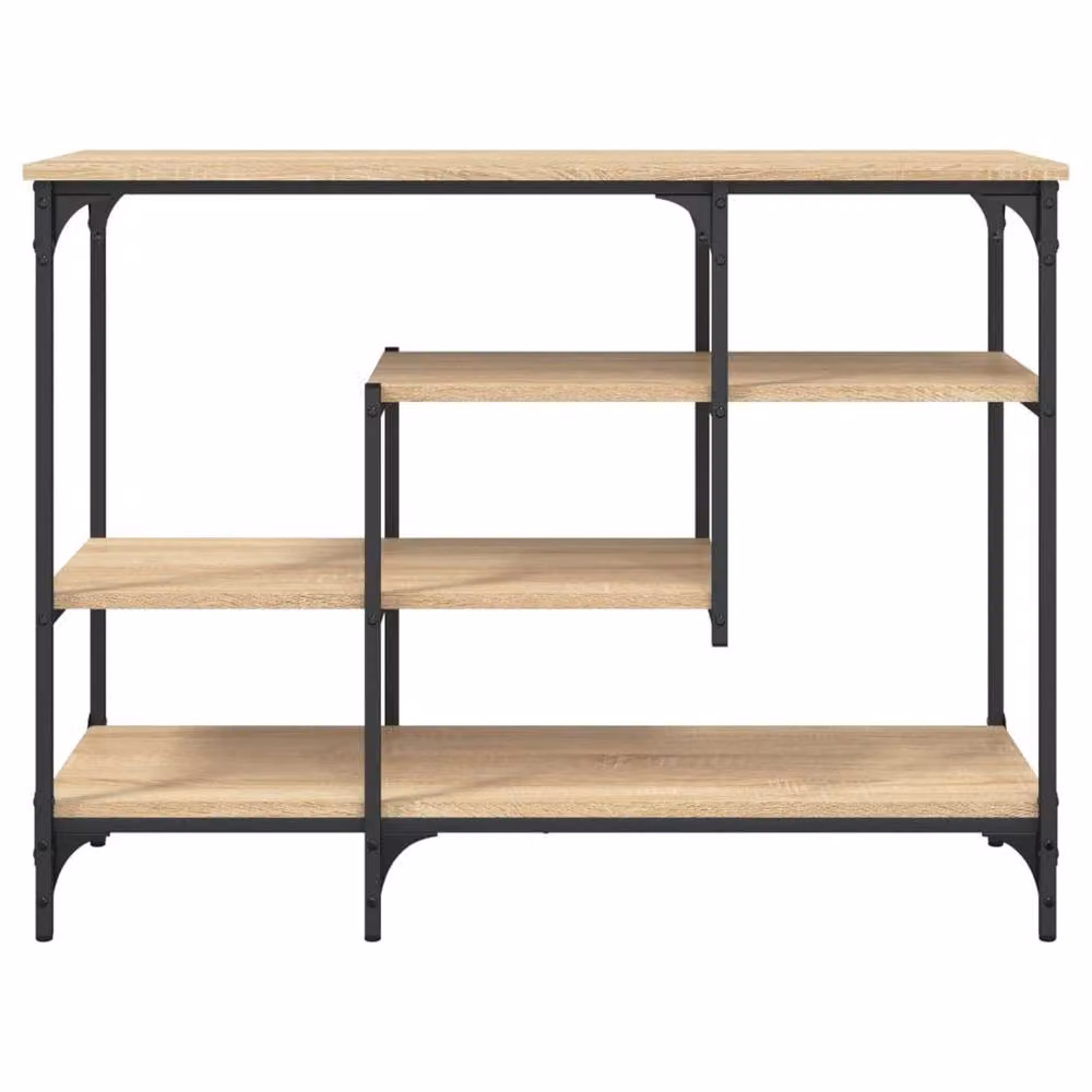 Berkfield Home Console Table with Shelves in Sonoma Oak, W/D/H: 100 x 35 x 75 cm – 4