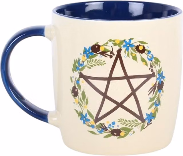 Kingsbury Gifts Solstice Wreath Floral Ceramic Mug in White