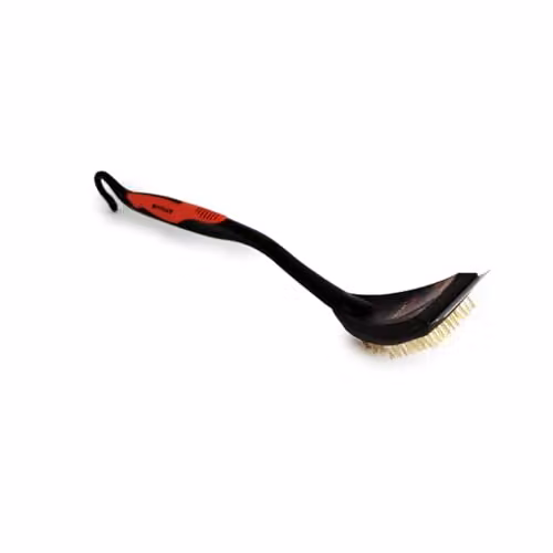 Charles Bentley BBQ Grill Cleaning Brush with Steel Scraper, Red and Black