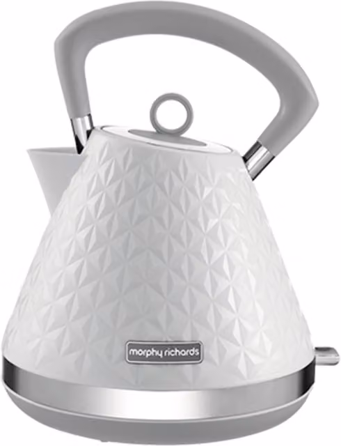Morphy Richards Vector Pyramid Kettle, 1.5 l, White with Limescale Filter