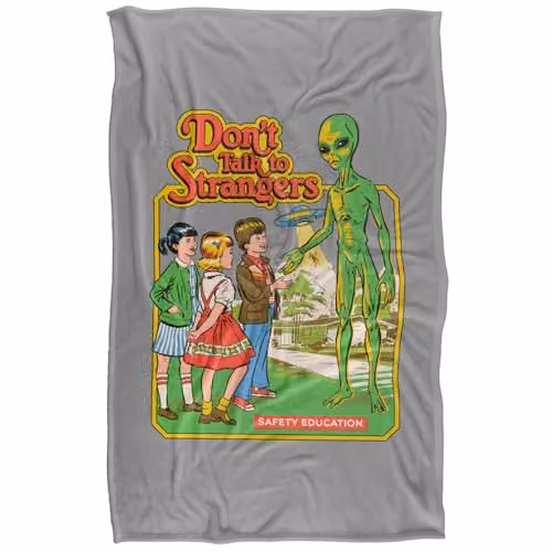 Steven Rhodes Don't Talk To Strangers Multicolour Super Soft Fleece Throw Blanket W/D/H: 91 x 147 cm – 5