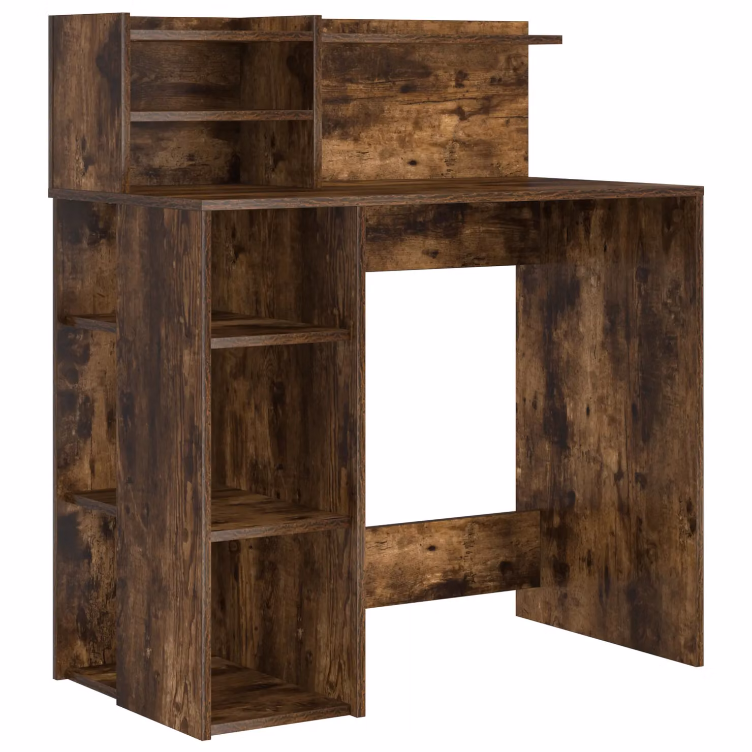 Berkfield Modern Writing Desk with Storage in Smoked Oak Brown, W: 90 cm, D: 48 cm, H: 101.5 cm – 2