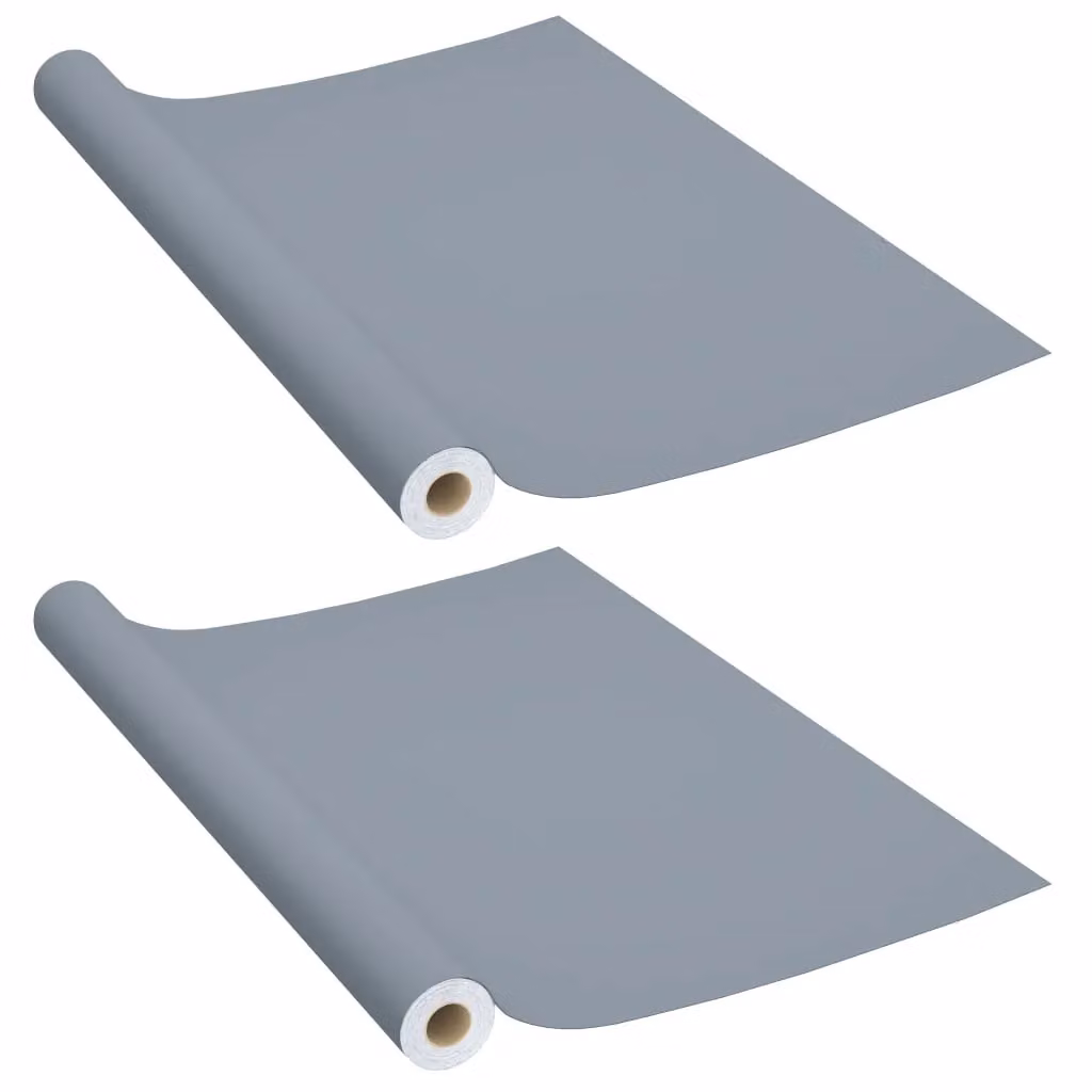 Berkfield Home Self-adhesive Grey PVC Furniture Film, 2 Pack, W: 90 cm x L: 500 cm – 1