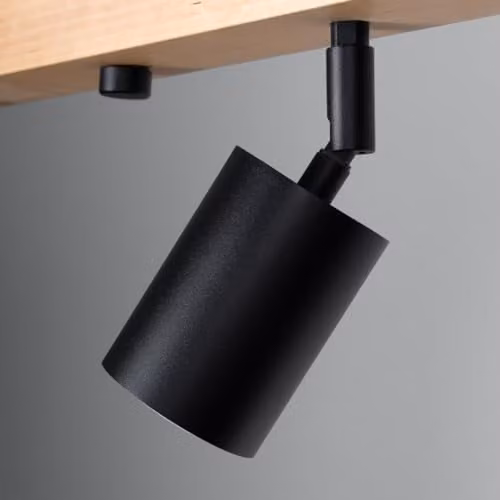Sollux Verdo Modern Ceiling Spotlight Bar in Black and Wood with 4 x GU10 – 4