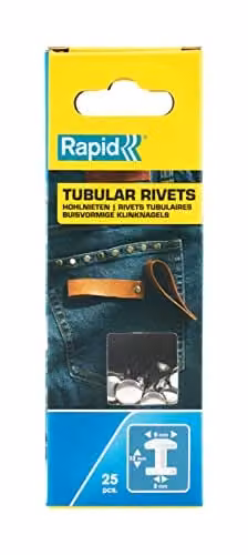 Rapid Multi-Purpose Tubular Rivets, Silver, Blue and Transparent, W/D/H: 9 x 3 x 13 mm, 25 Pieces