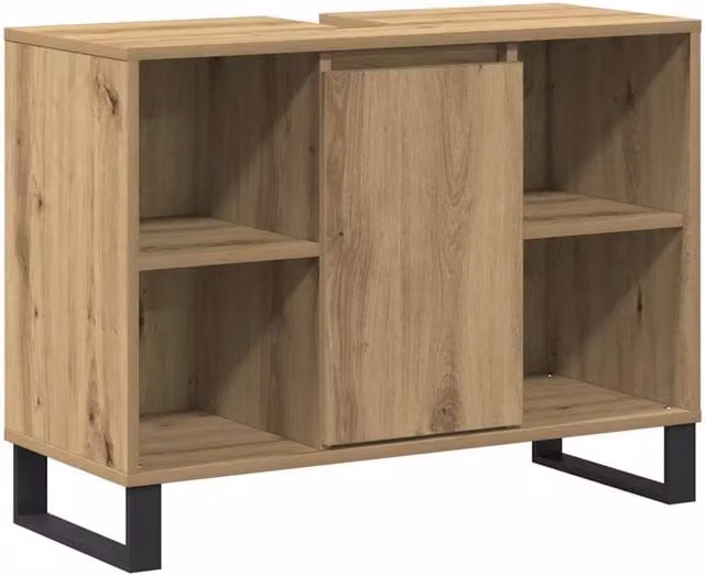 Berkfield Home Artisan Oak Modern Bathroom Vanity Unit in Brown – 1
