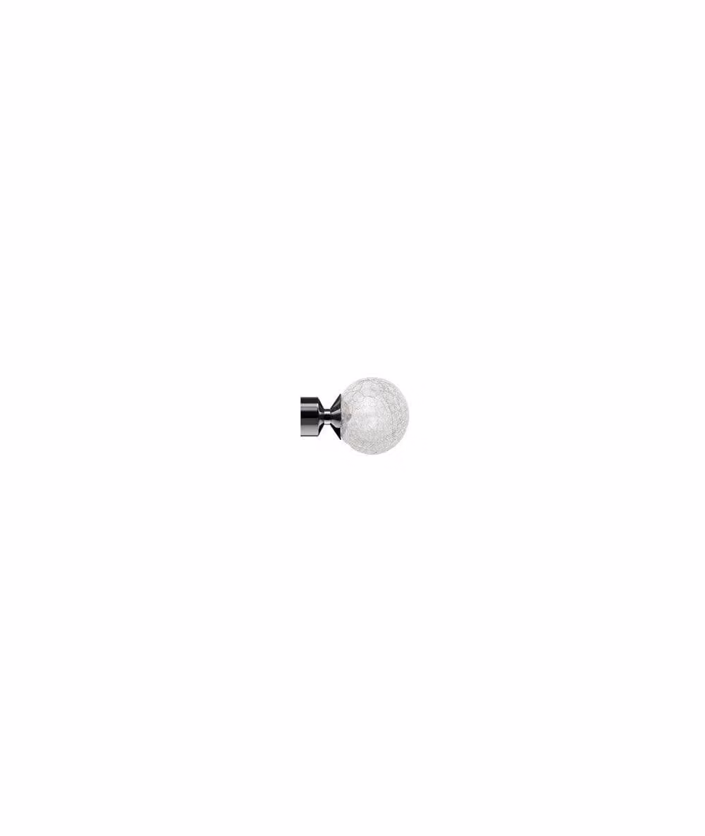 New Edge Blinds Metal Eyelet Curtain Pole Set with Crash Finials in Grey, Length: 400 cm – 2