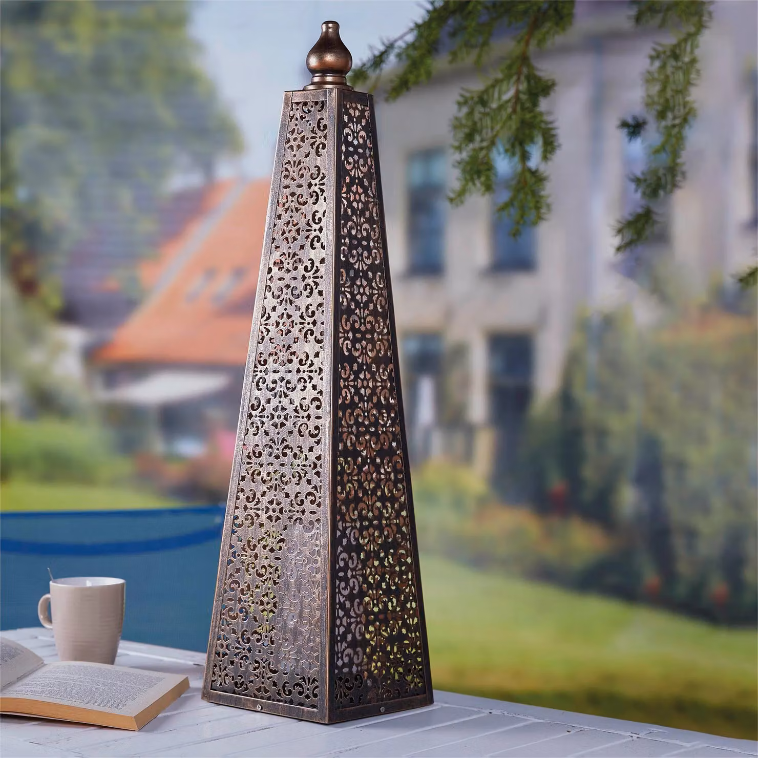 Luxform Battery Luxor Style Pyramid Lamp in Bronze – 2