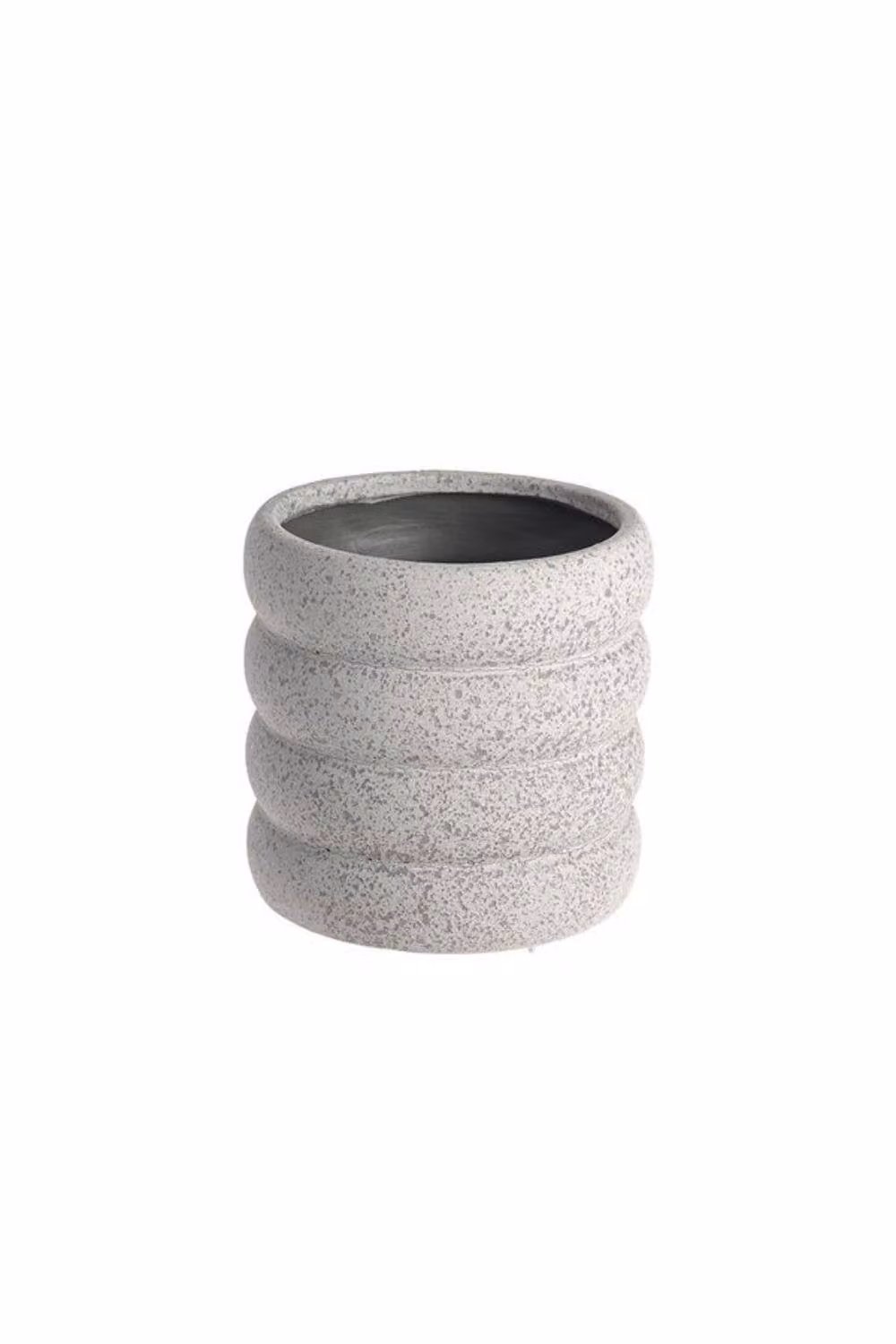 KDMD Grey Contoured Cylinder Ceramic Vase, 2 Pack, Height: 13.5 cm – 2