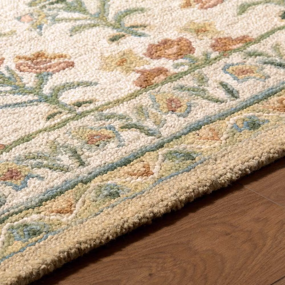 Livabliss Fairfax Hand Tufted Wool Floral Rug in Yellow, Green, Beige and Pink, W: 150 cm, L: 230 cm – 3
