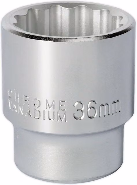 Loops 36mm Forged Steel 3/4 inch Square Drive Socket in Silver Chrome Vanadium