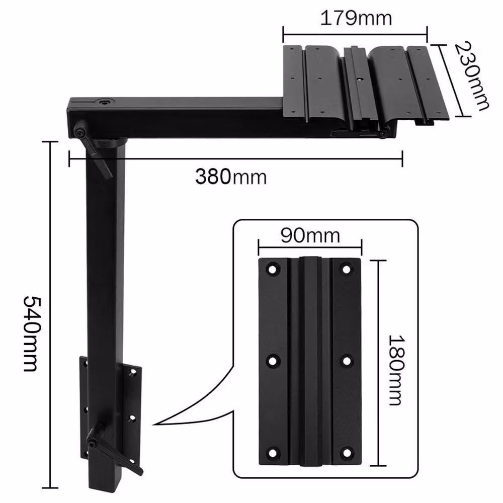 Nordara Black Campervan Swivel Table Bracket Kit – 2