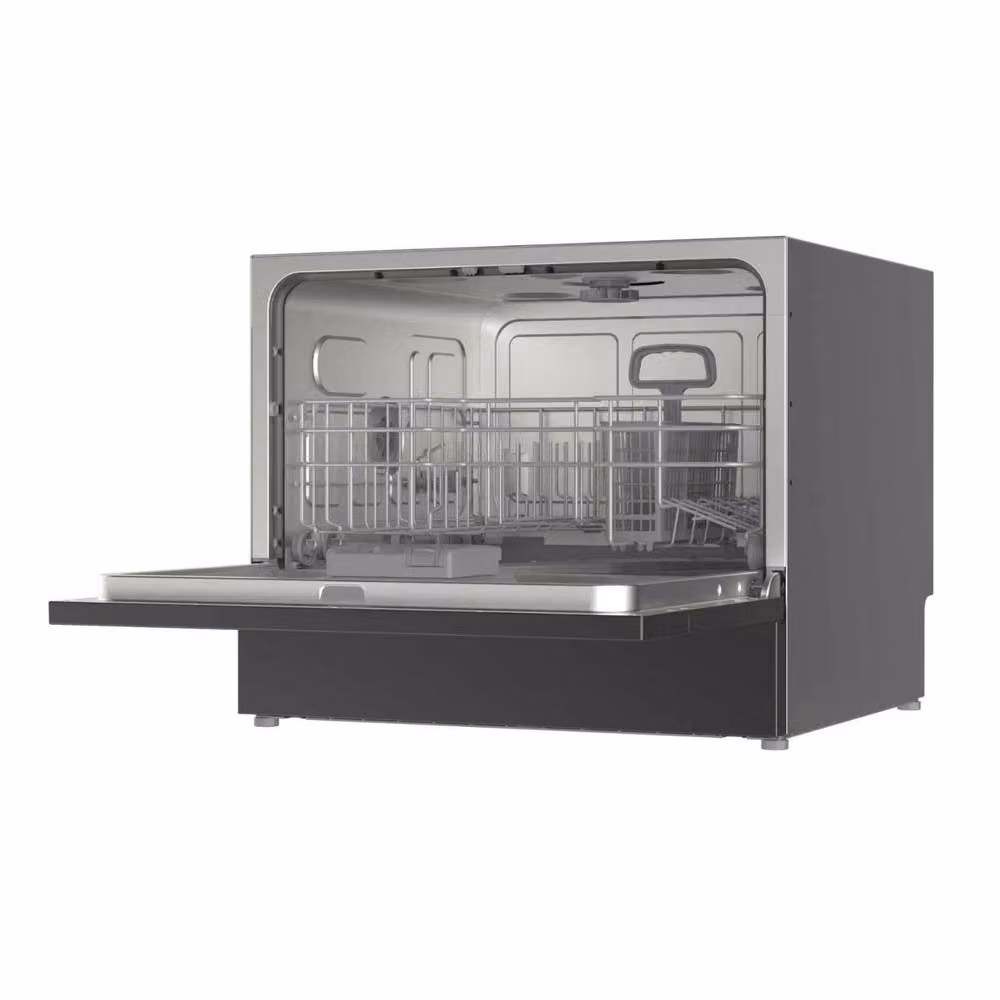 SIA TTD6BL Black Table Top Dishwasher with 6 Place Settings and 8 Programs – 3