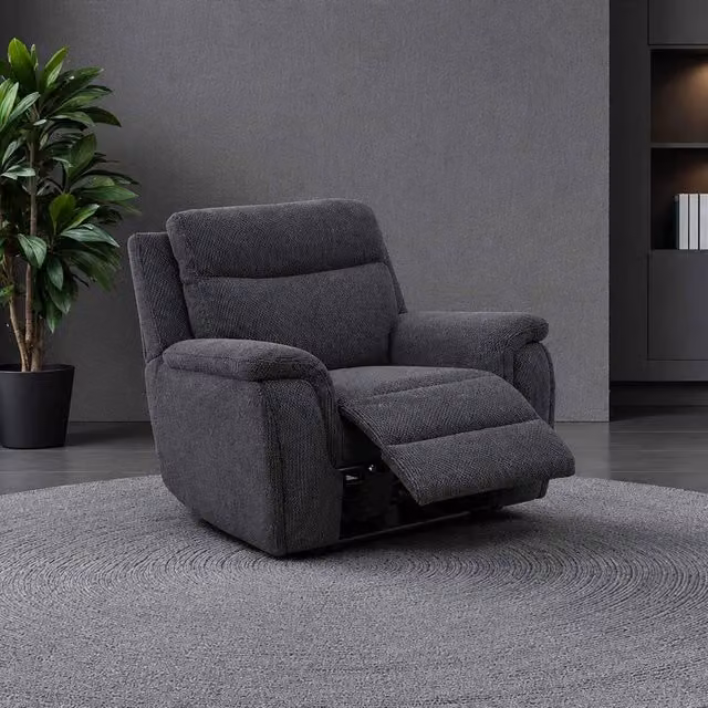 Furnishings For Less UK Maeve Electric Reclining Armchair Single Seater in Midnight Black – 1