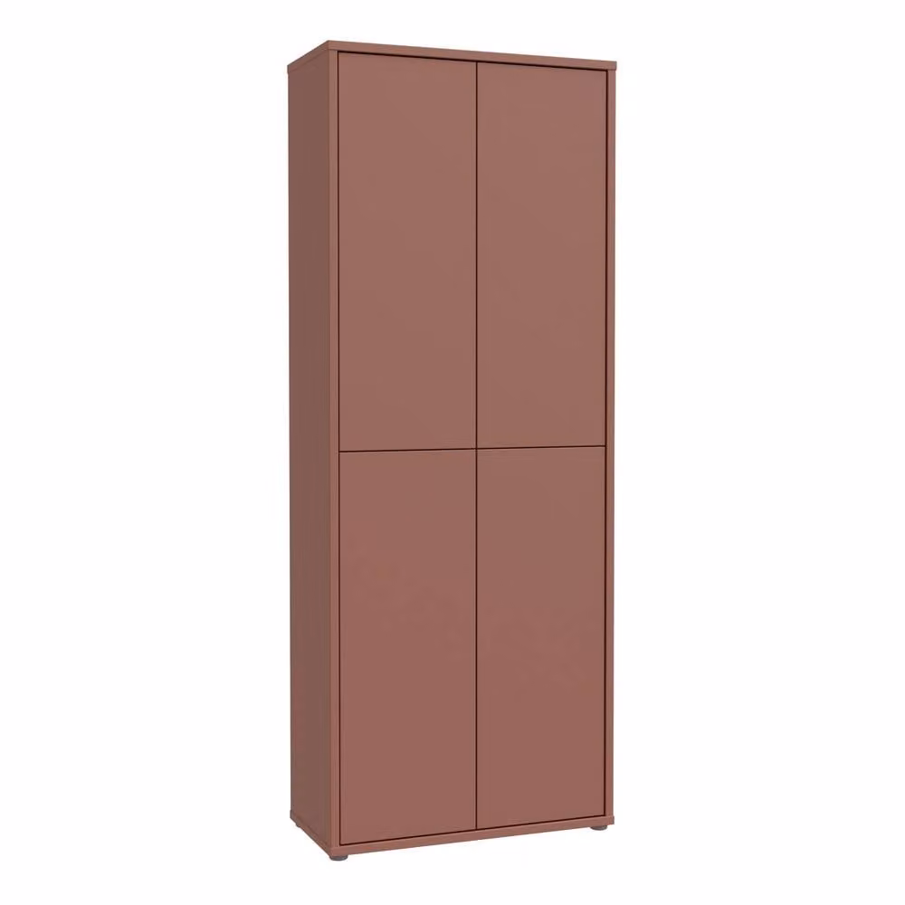 Furniture To Go Alice Springs Tall Shoe Cabinet with 4 Push-to-Open Doors in Terracotta – 2