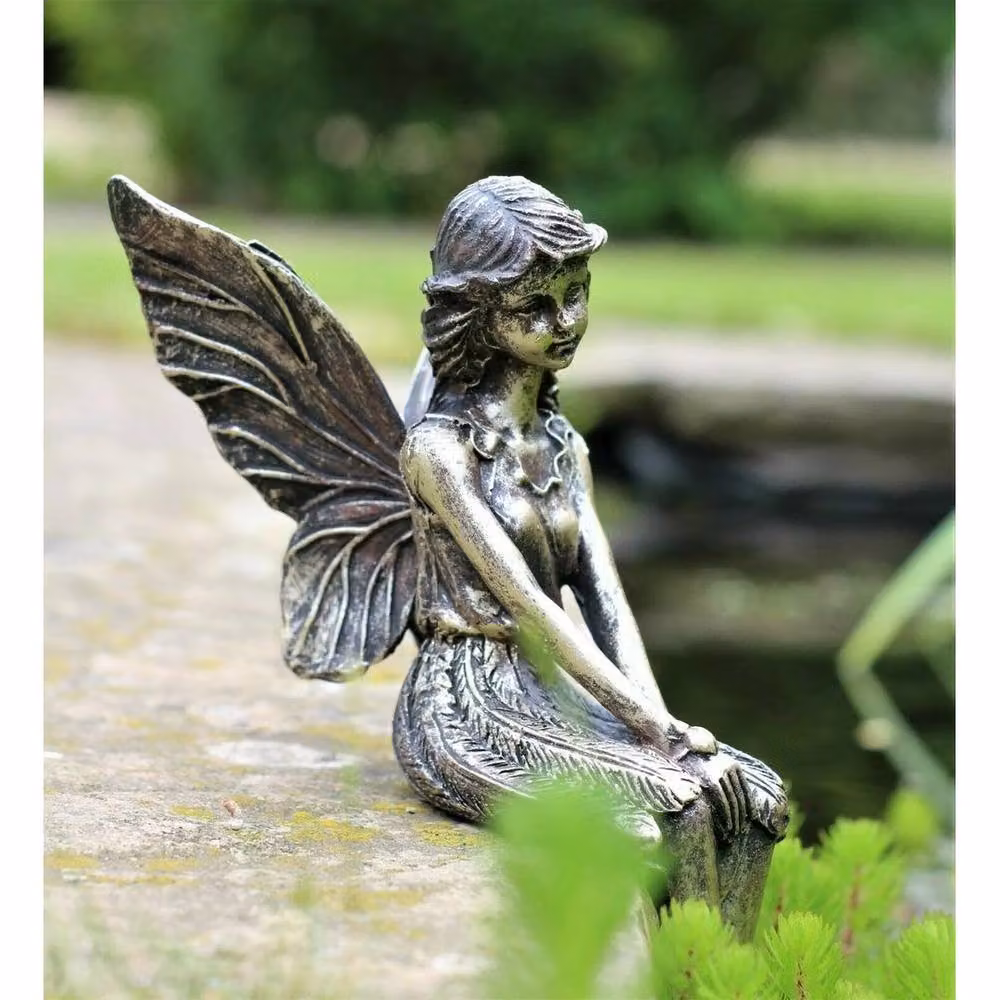 SPETLEK Bronze Sitting Animal Garden Ornament in Silver Metal Tabletop Decor – 3
