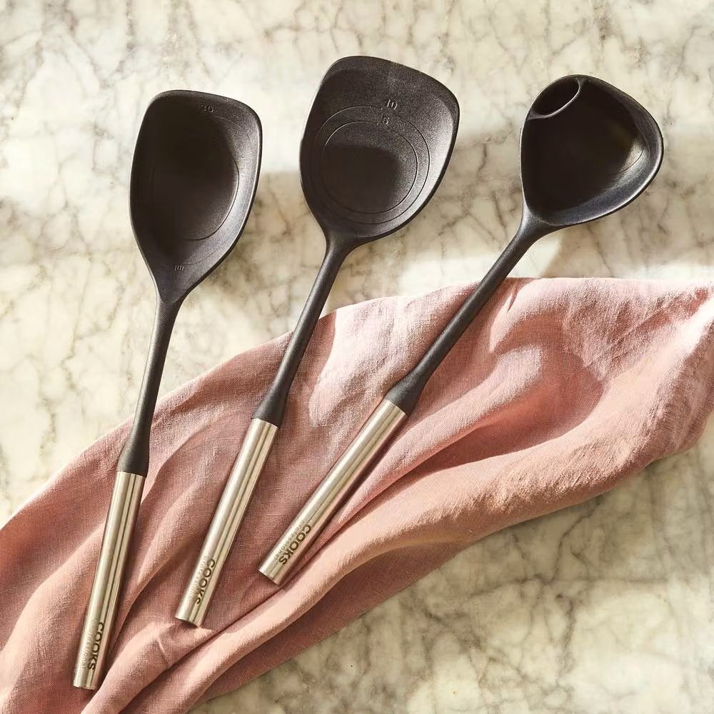 Cooks Professional 3 Piece Black Silicone and Stainless Steel Utensil Set – 2