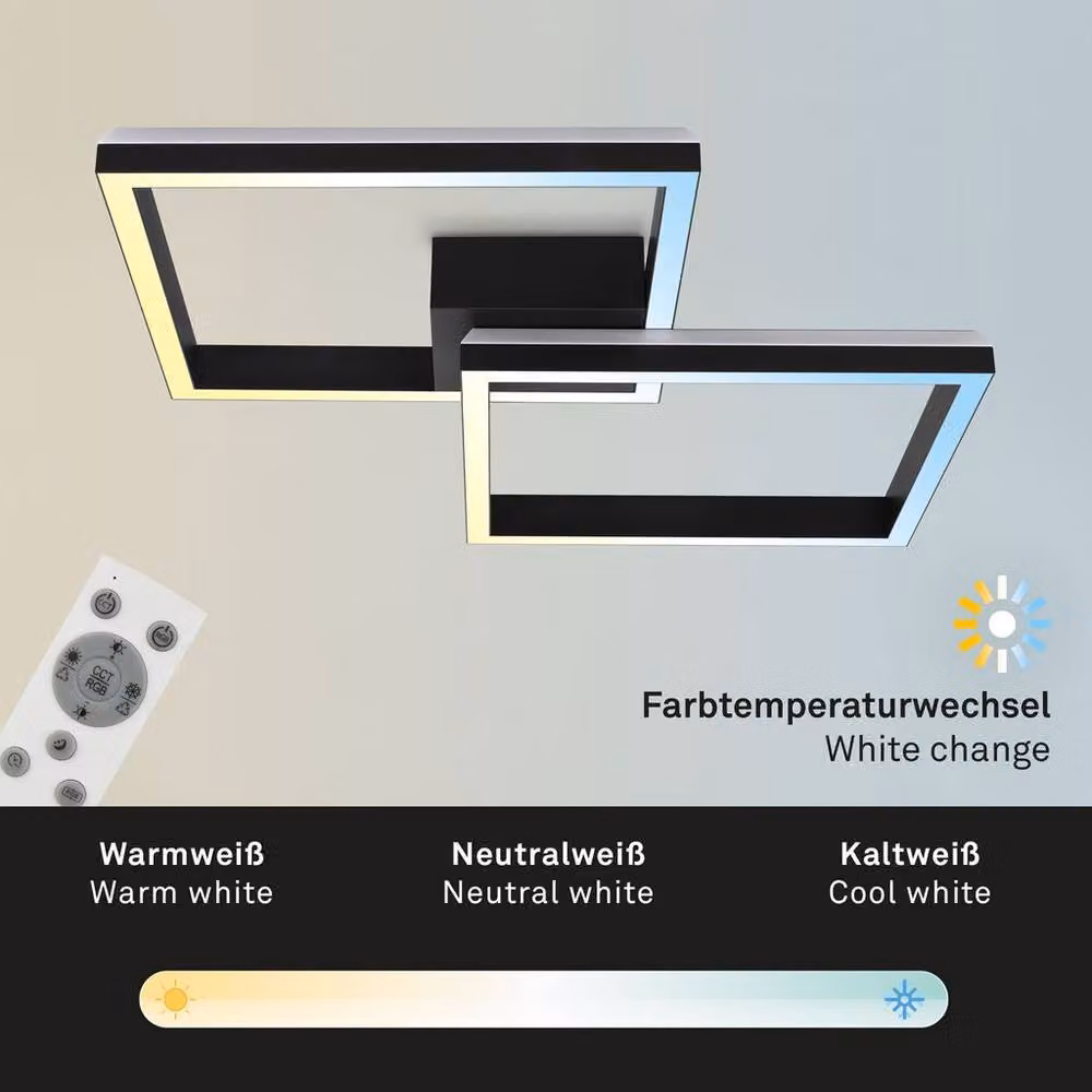 Briloner Black RGBW LED Ceiling Light with Remote Control and Timer for Childrens or Gaming Rooms – 3
