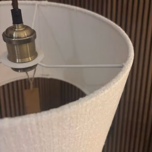 CGC Lighting Messina White Luxury Cotton Drum Lampshade, Diameter: 30 cm – 3