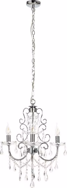 Litecraft Madonna 3 Light Dual Mount Crystal Chandelier in Chrome