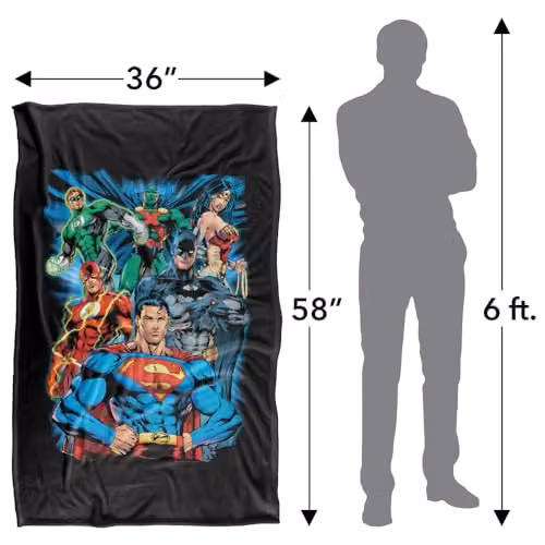 LOGOVISION Justice League Is Served Super Soft Silky Touch Fleece Throw Blanket, Multicolour, W: 91.44 cm x L: 147 cm – 4