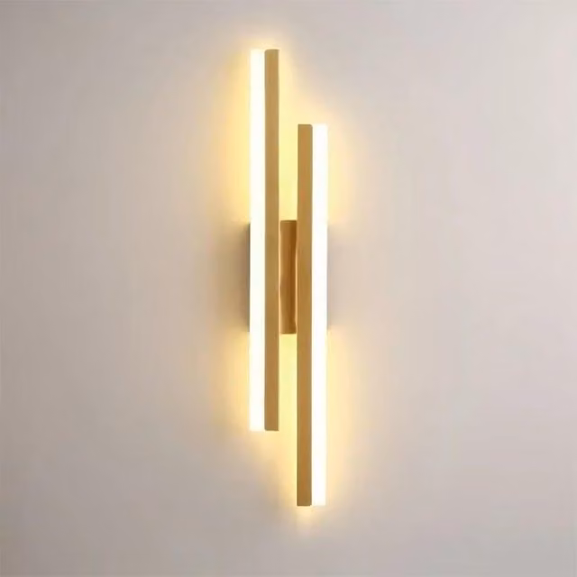 COMELY Modern LED Indoor Wall Light, 16W Gold/Brass Up and Down Linear Bar, Warm White 3000K