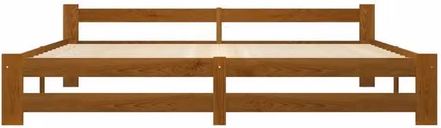Berkfield Home Elegant Bed Frame in Brown Solid Pine Wood W/D/H: 200 x 204 x 207 cm – 1