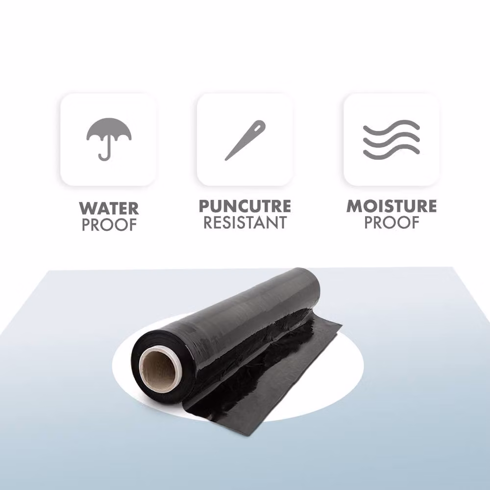 Merrimen Heavy Duty Black Pallet Stretch Shrink Wrap Roll W: 40 cm, L: 150 m – 4