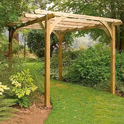Forest Garden Ultima Pergola in Brown Wood, W/D/H: 240 x 240 x 249.5 cm – 1