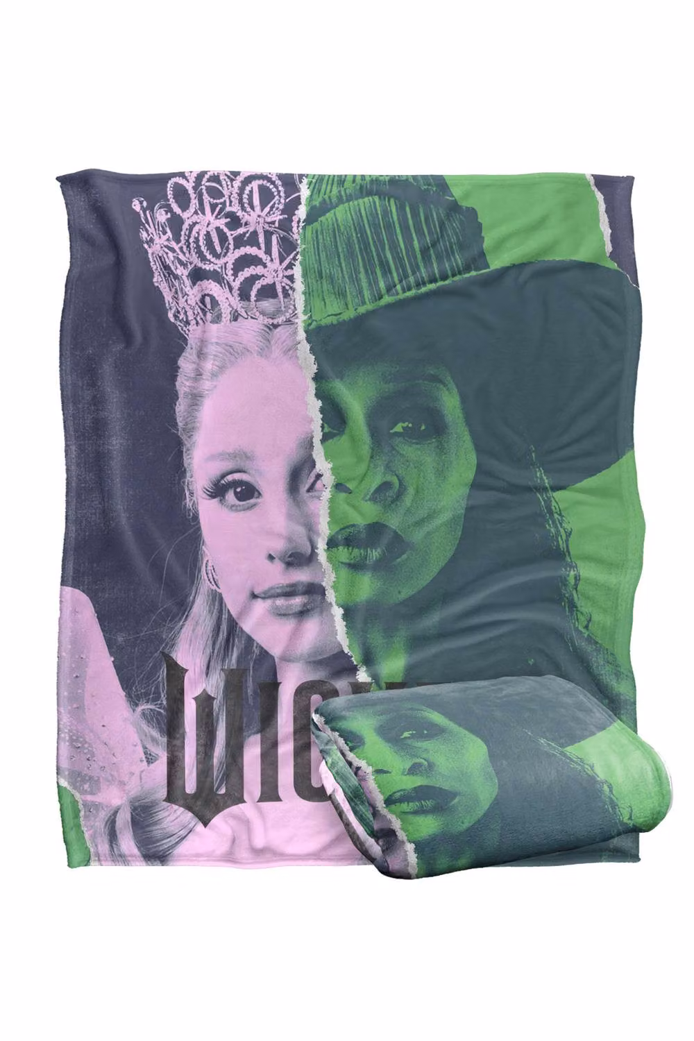 NBCU Wicked Glinda and Elphaba Torn Poster Throw Blanket, Multicolour, W/D/H: 152.4 x 127.0 cm – 2