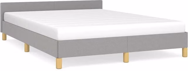 Berkfield Home Super King Fabric Bed Frame with Headboard in Light Grey, W: 180 cm, D: 200 cm