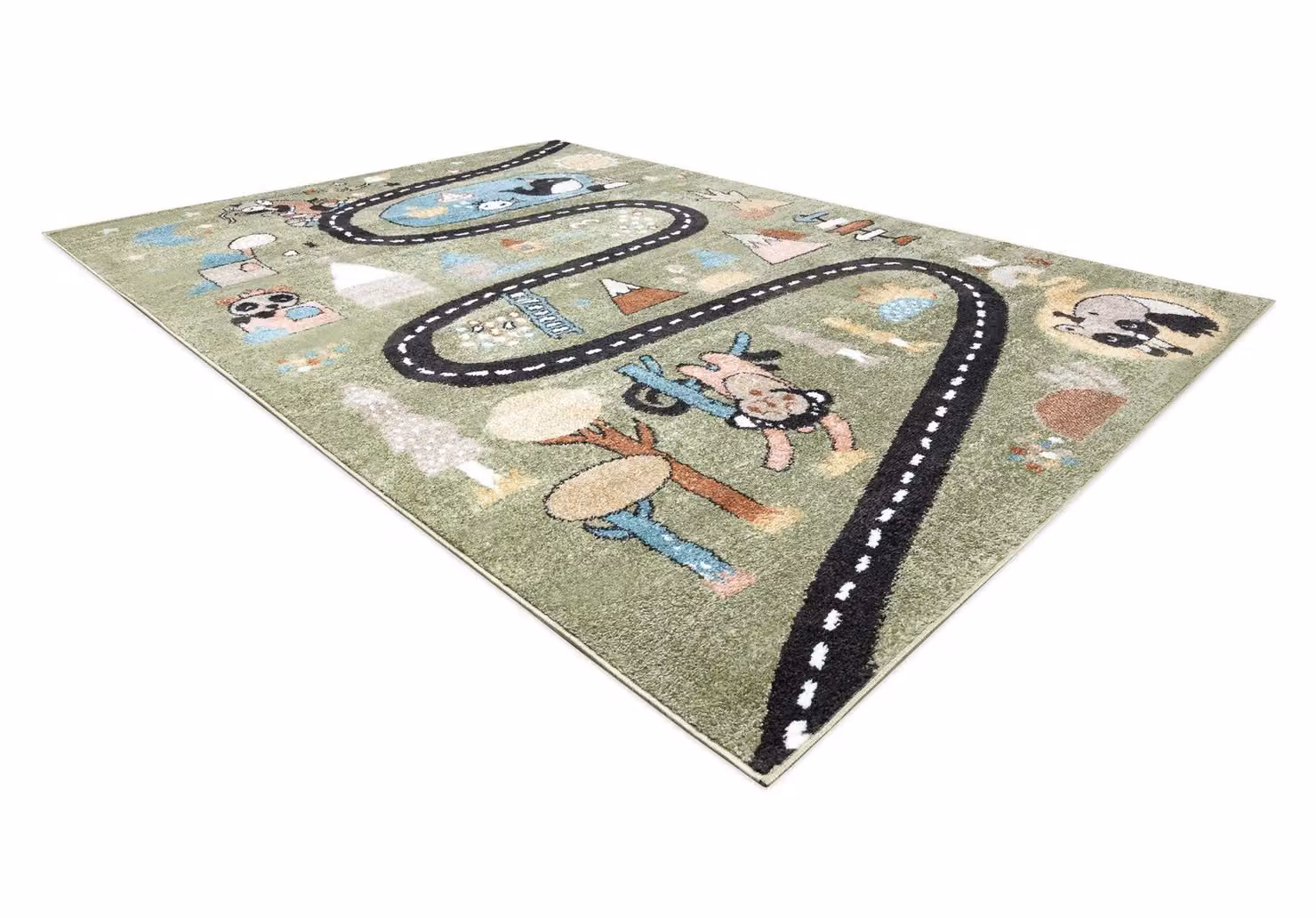 RugsX Green Kids Motif Rectangular Rug, W: 80 cm, L: 150 cm – 2