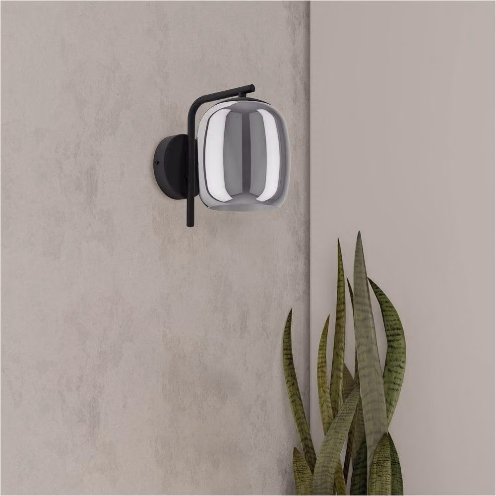 Loops Modern Black Metal and Glass Wall Light for Indoor Home Decoration – 2