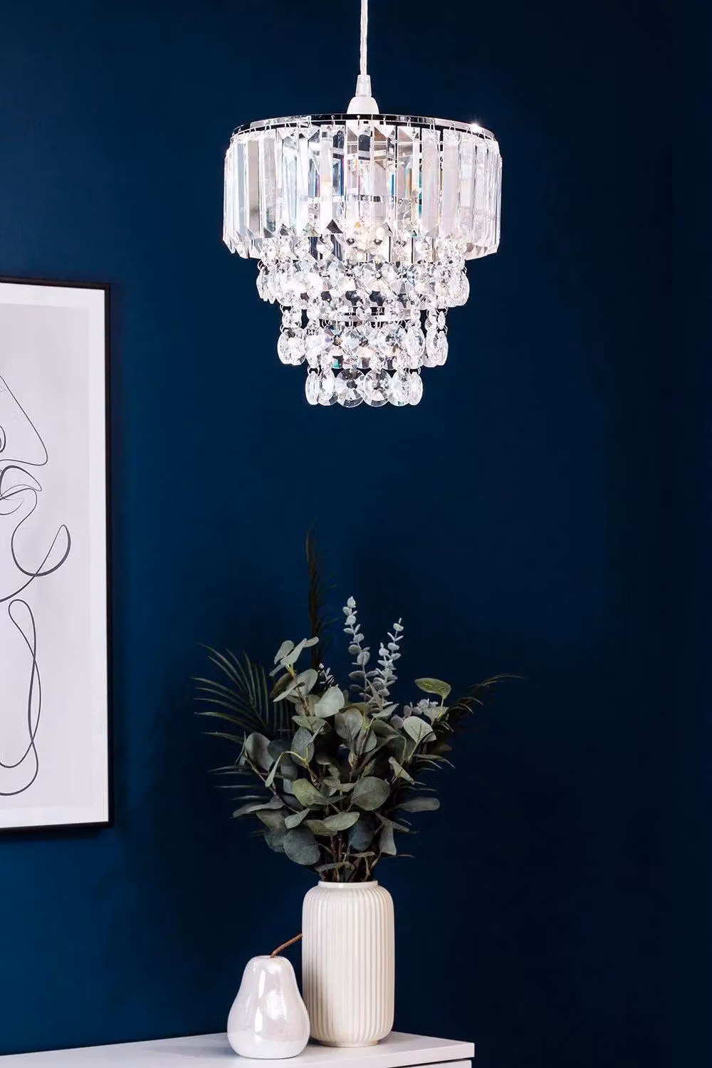 BHS Lighting Paladina Easy Fit Modern Cylinder Light Fitting in Silver and Chrome with Transparent Glass – 2