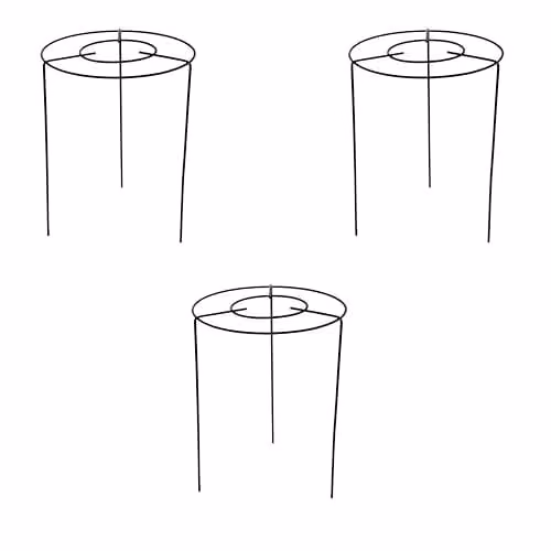 Garden Gear Double Round Grow Through Grid Ring Plant Support, Height: 45 cm, W/D/H: 30 x 30 x 45 cm, Pack of 3