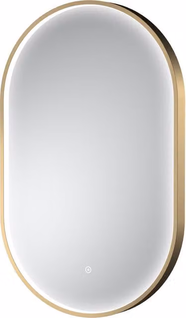 Balterley Oval Inset Framed LED Touch Sensor Wall Mirror in Brushed Brass, W: 80 cm, H: 50 cm